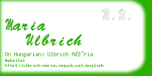 maria ulbrich business card